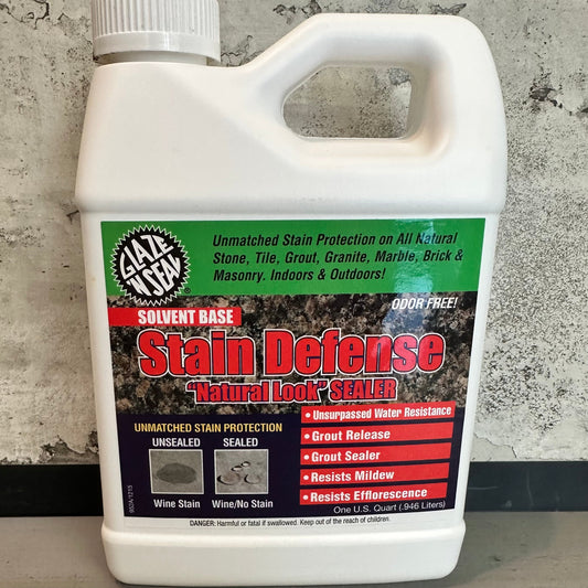 Glaze N Seal (lime) Stain Defense Penetrating Sealer, Solvent based, Int / Ext , Maintains color, No Sheen. Quart - Coverage: 50-400 sq ft
