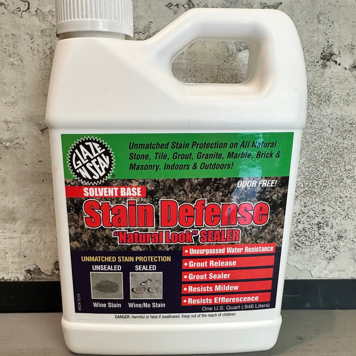 Glaze N Seal (lime) Stain Defense Penetrating Sealer, Solvent based, Int / Ext , Maintains color, No Sheen. Quart - Coverage: 50-400 sq ft