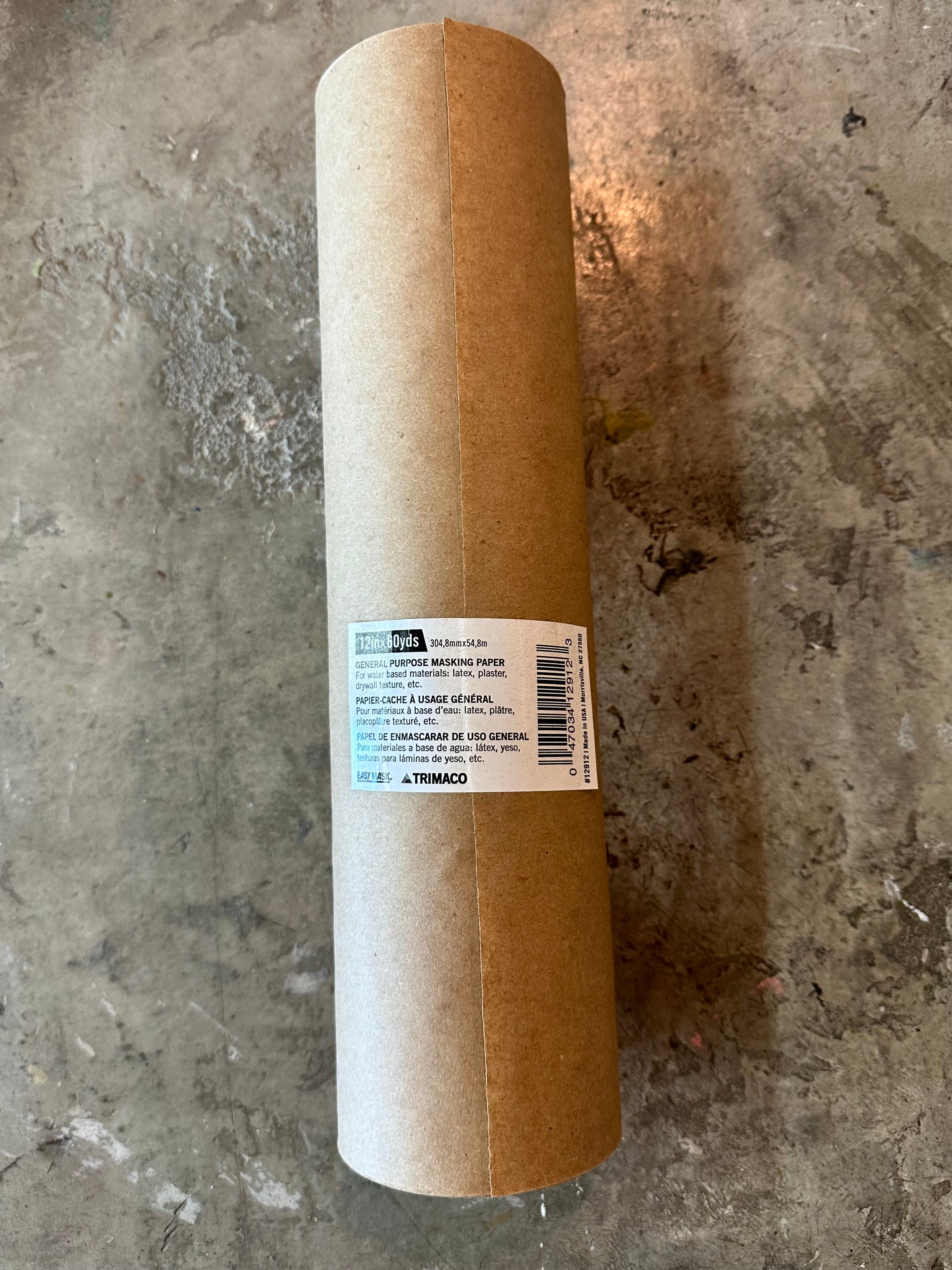 12" X 180"  Masking paper roll Trimaco GP12 Brown