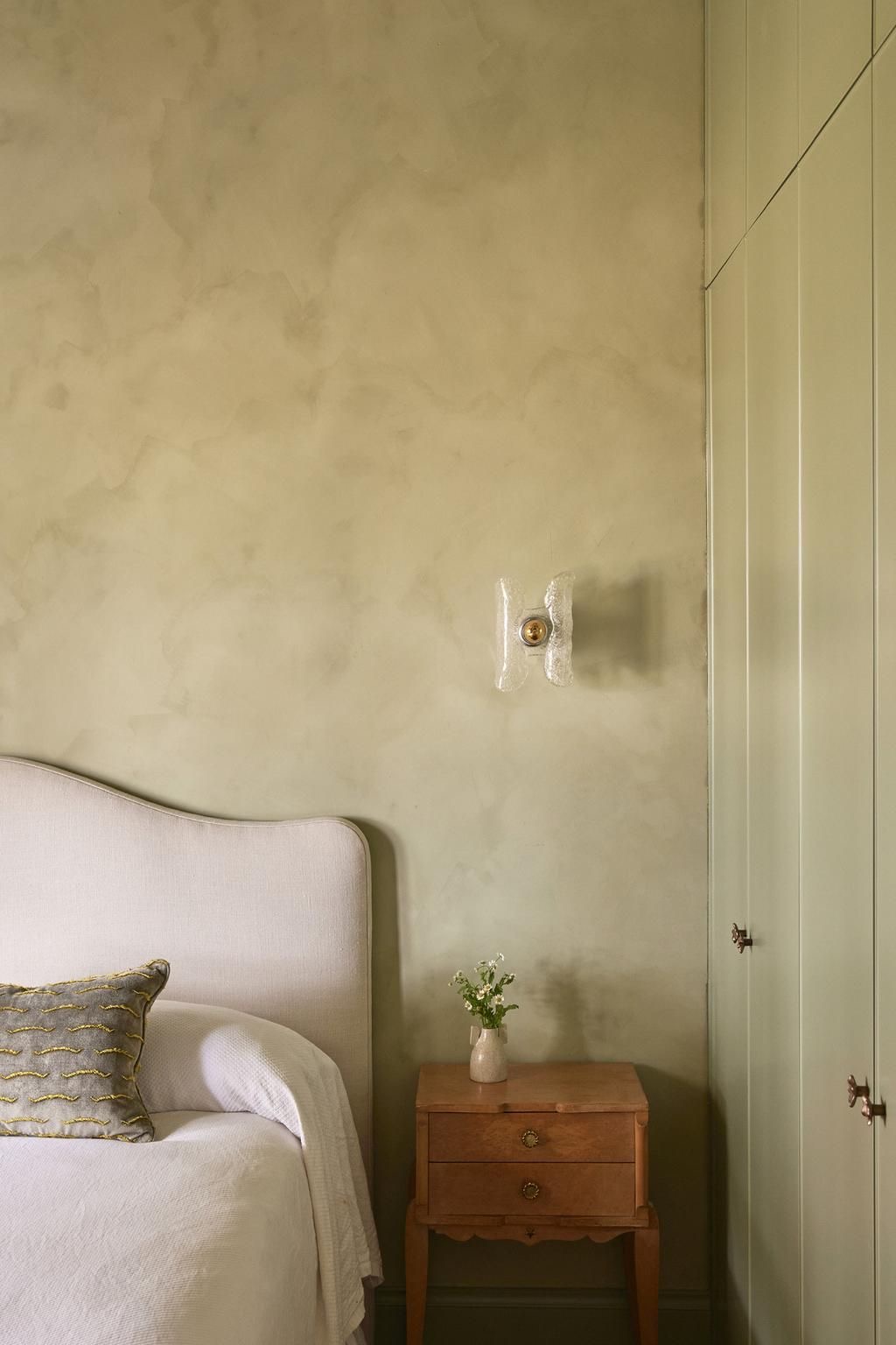 Limewash application showing natural matte finish
